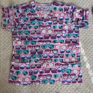 Pink sunglasses Scrub Top
